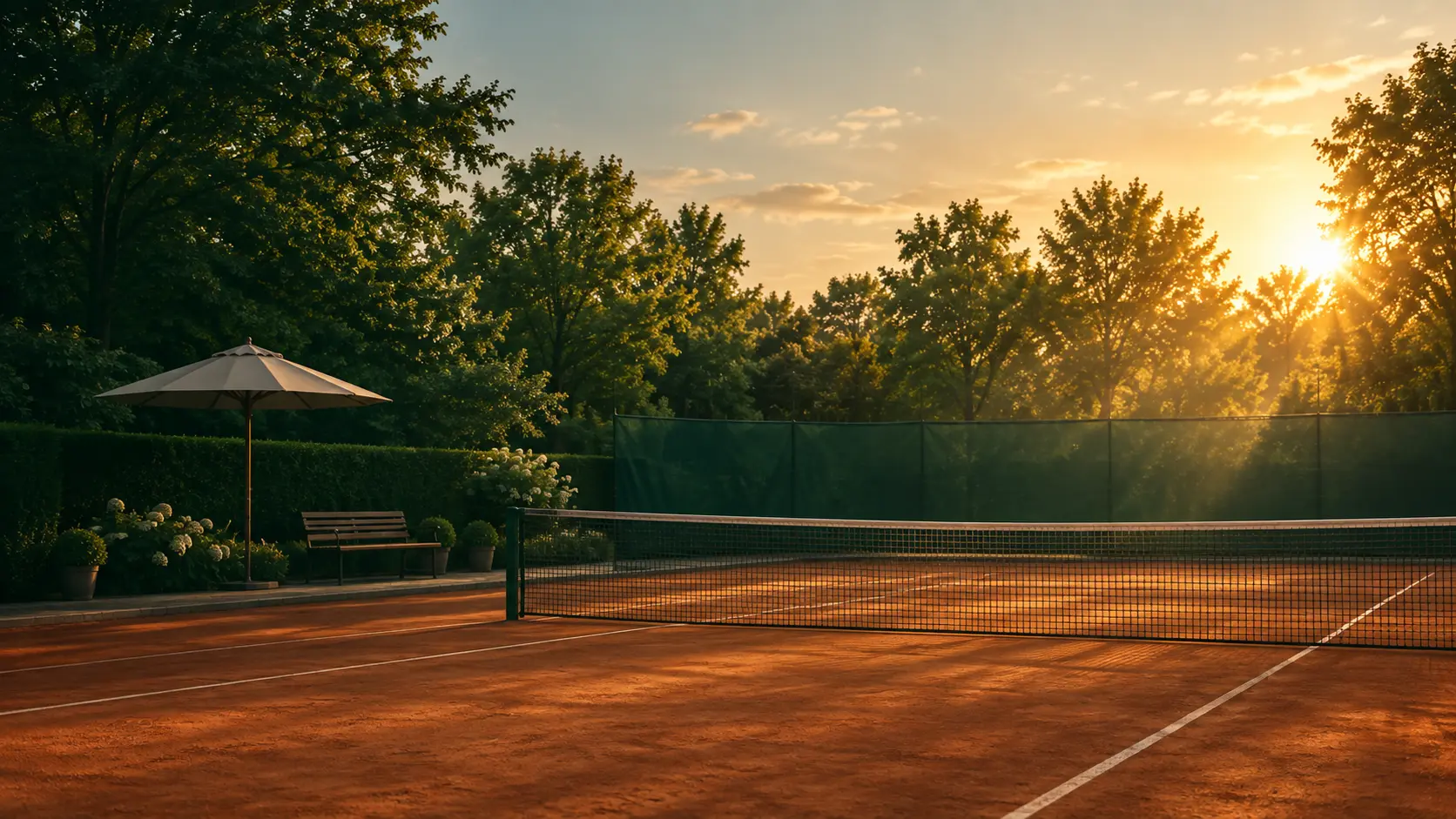 Teren de tenis pe zgură TENIS ARENA la apus